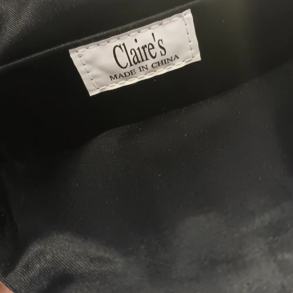 Claire's Black Pleated Wristlet with Gold Chain